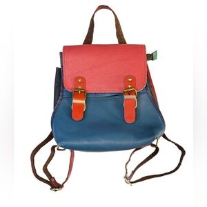 Soruka multicolor recycled leather backpack/ crossbody purse